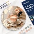 Peinture Par Numéro Sur Disque En Bois - Café Du Matin