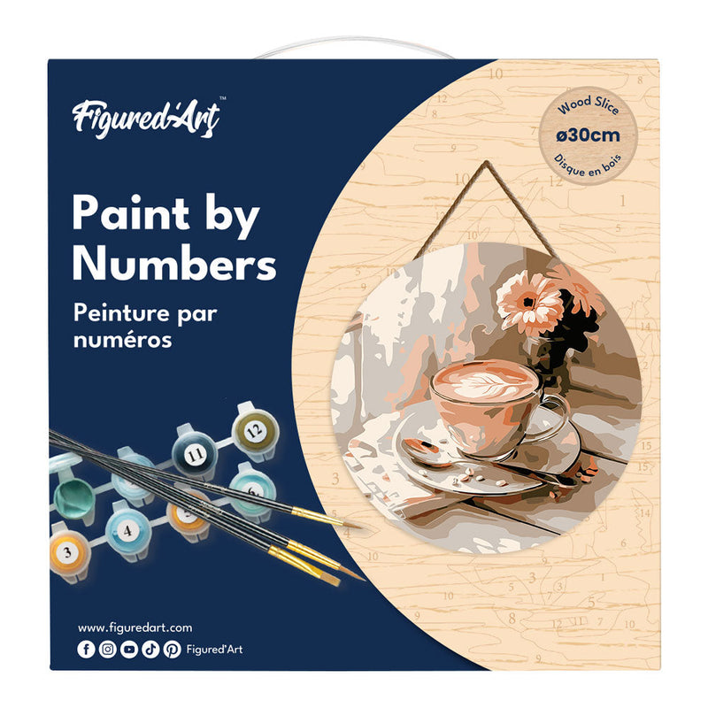 Peinture Par Numéros - Peinture Par Numéro Sur Disque En Bois - Café Du Matin