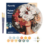 Peinture Par Numéro Sur Disque En Bois - Beauté Derrière Les Fleurs