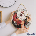 Peinture Par Numéro Sur Disque En Bois - Beauté Derrière Les Fleurs