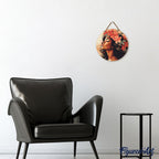 Pintura por números sobre disco de madera - Mujer floral