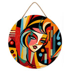 Pintura por números sobre disco de madera - Mujer abstracta estilo Picasso
