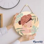Paint by Numbers on Wooden Disc - Woman in Turban in Profile