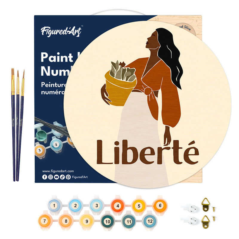 Peinture Par Numéros - Peinture Par Numéro Sur Disque En Bois - Liberté