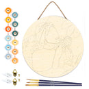 Peinture Par Numéros - Peinture Par Numéro Sur Disque En Bois - Femme Au Turban Vert