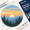 Peinture Par Numéro Sur Disque En Bois - Forêt De Pins