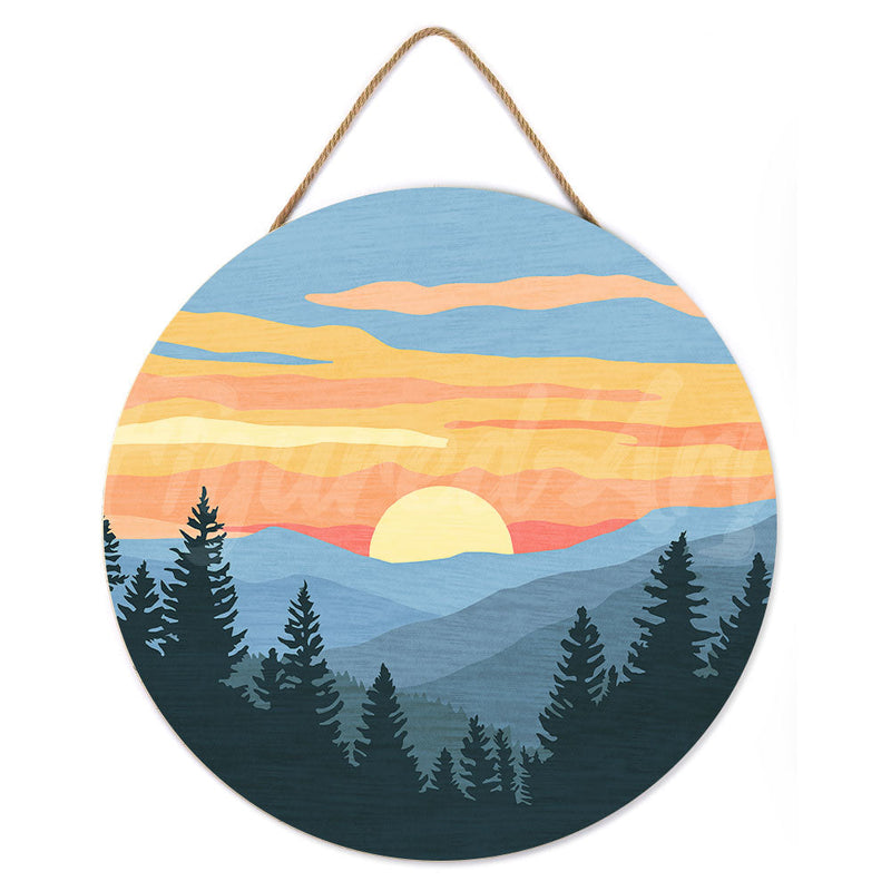 Peinture Par Numéros - Peinture Par Numéro Sur Disque En Bois - Forêt De Pins