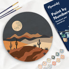 Peinture Par Numéro Sur Disque En Bois - Clair De Lune Désertique