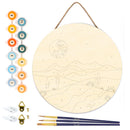 Peinture Par Numéros - Peinture Par Numéro Sur Disque En Bois - Clair De Lune Désertique