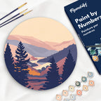 Peinture Par Numéro Sur Disque En Bois - Vallée D'Automne