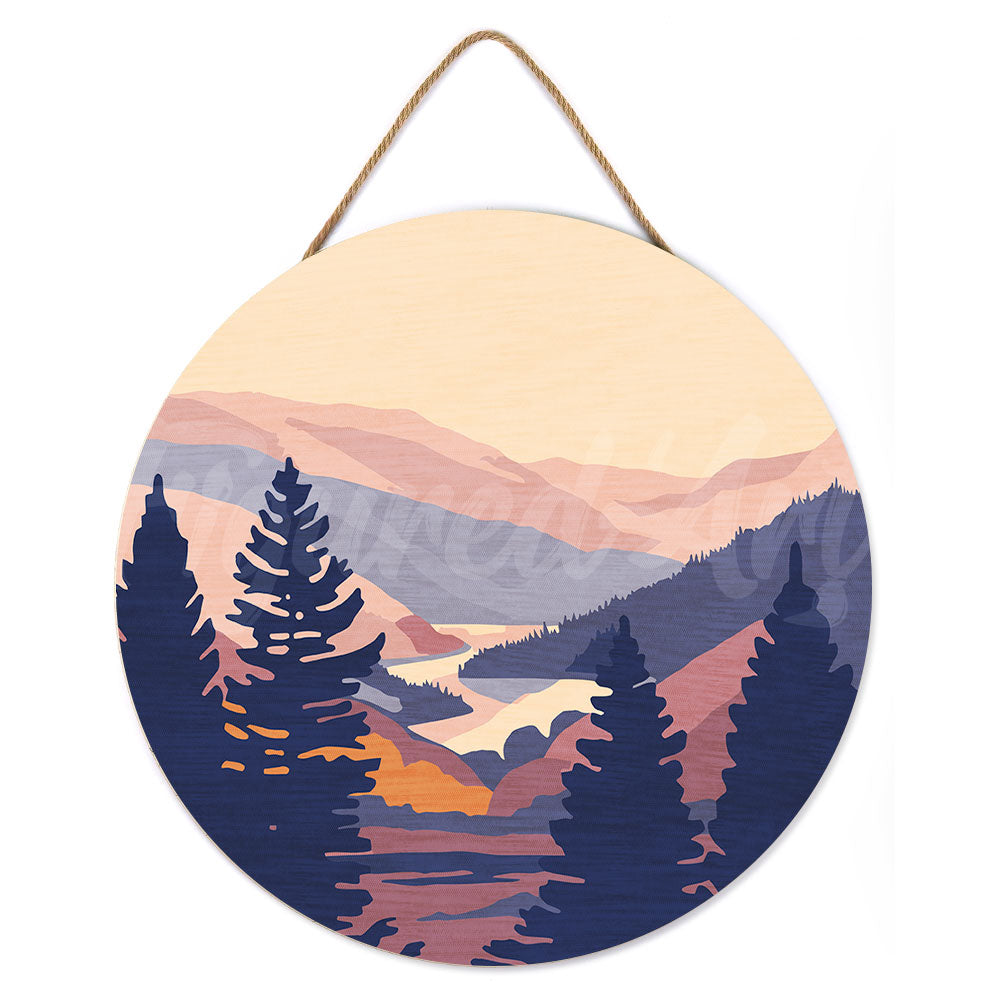 Peinture Par Numéro Sur Disque En Bois - Vallée D'Automne