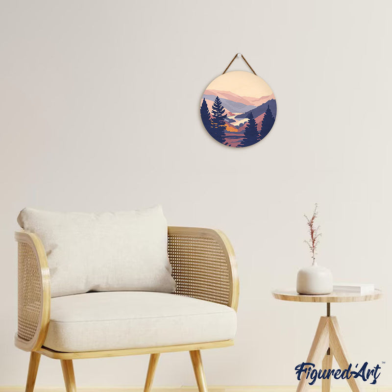 Peinture Par Numéros - Peinture Par Numéro Sur Disque En Bois - Vallée D'Automne