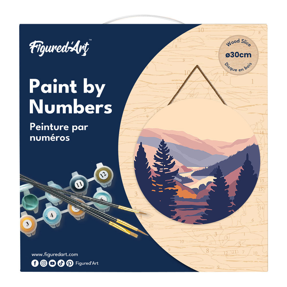 Peinture Par Numéro Sur Disque En Bois - Vallée D'Automne