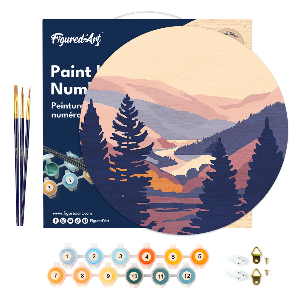 Peinture Par Numéro Sur Disque En Bois - Vallée D'Automne