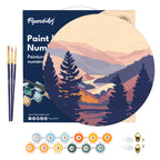 Peinture Par Numéro Sur Disque En Bois - Vallée D'Automne