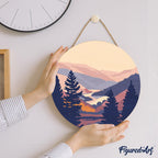 Peinture Par Numéro Sur Disque En Bois - Vallée D'Automne