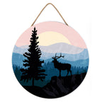 Paint by Numbers on Wooden Disc - Majestic Deer and Landscape