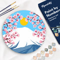 Peinture Par Numéro Sur Disque En Bois - Le Mont Fuji