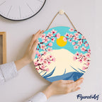 Peinture Par Numéro Sur Disque En Bois - Le Mont Fuji