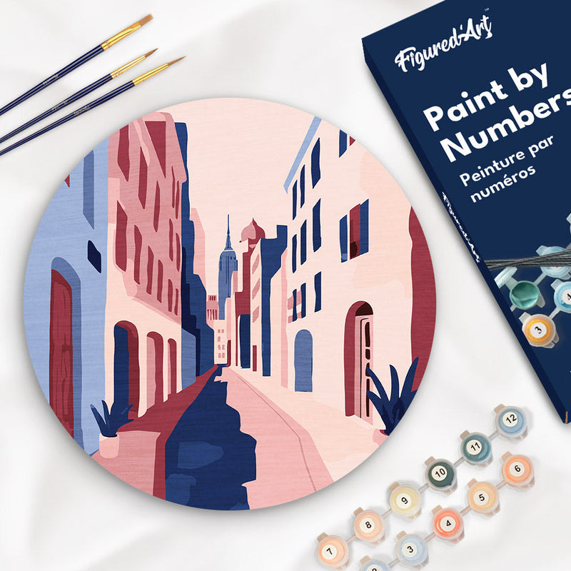 Peinture par Numéro sur Disque en bois - Ruelle