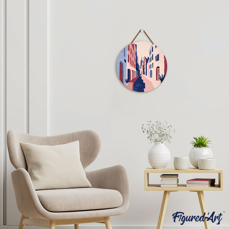 Peinture Par Numéros - Peinture Par Numéro Sur Disque En Bois - Ruelle