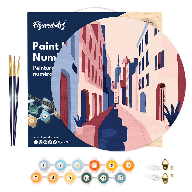 Peinture Par Numéros - Peinture Par Numéro Sur Disque En Bois - Ruelle