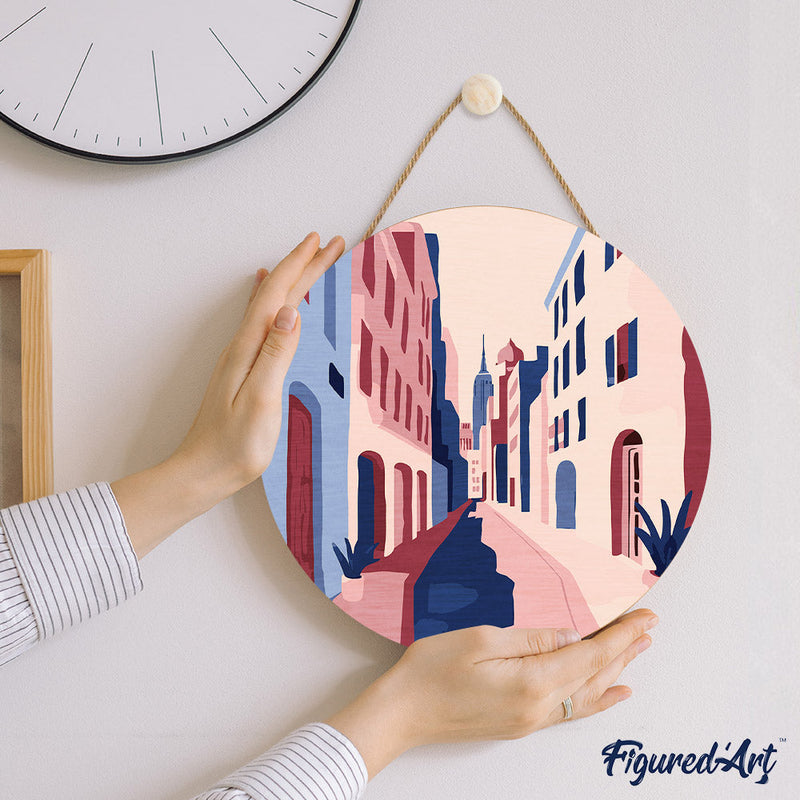 Peinture Par Numéros - Peinture Par Numéro Sur Disque En Bois - Ruelle