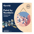 Peinture Par Numéro Sur Disque En Bois - Santorin