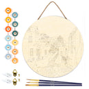 Peinture Par Numéros - Peinture Par Numéro Sur Disque En Bois - Santorin