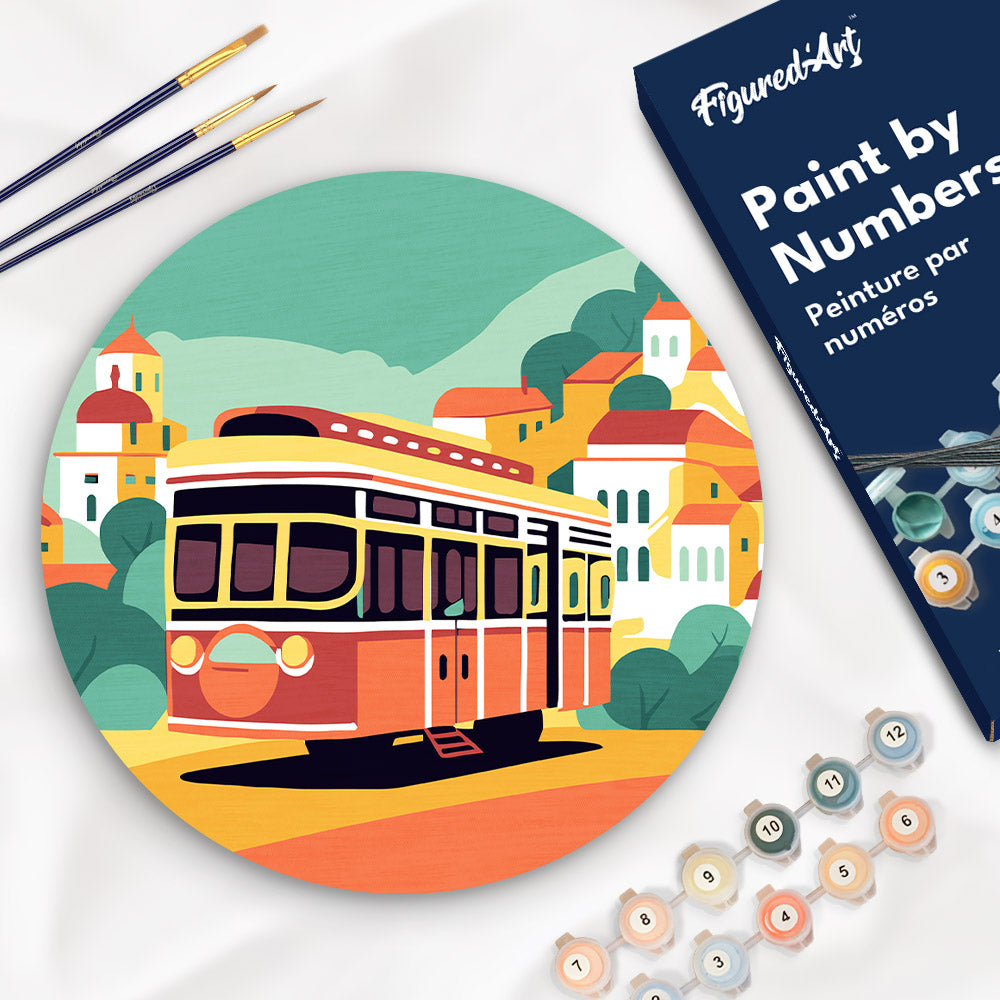 Peinture Par Numéro Sur Disque En Bois - Lisbonne