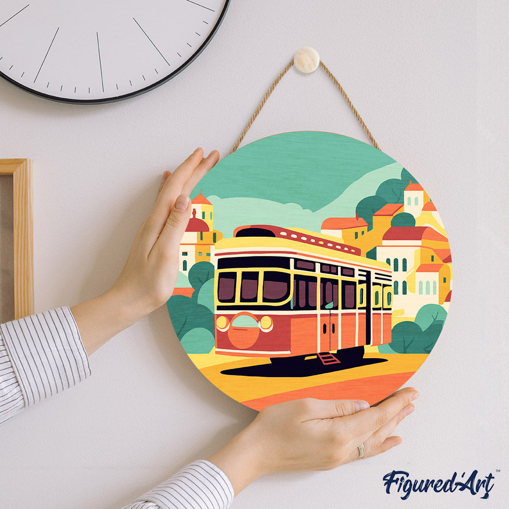 Peinture Par Numéro Sur Disque En Bois - Lisbonne