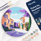 Peinture Par Numéro Sur Disque En Bois - Printemps En Provence