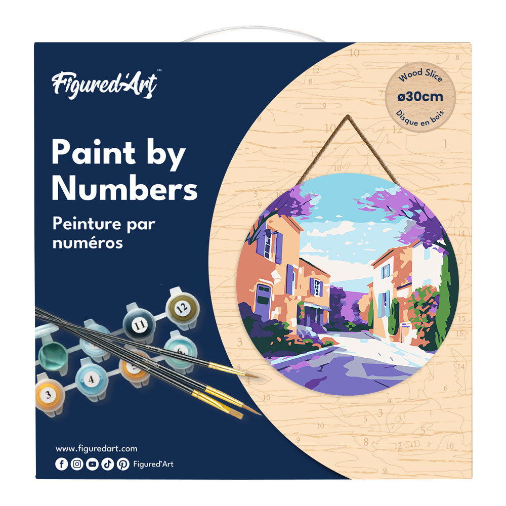 Peinture Par Numéro Sur Disque En Bois - Printemps En Provence