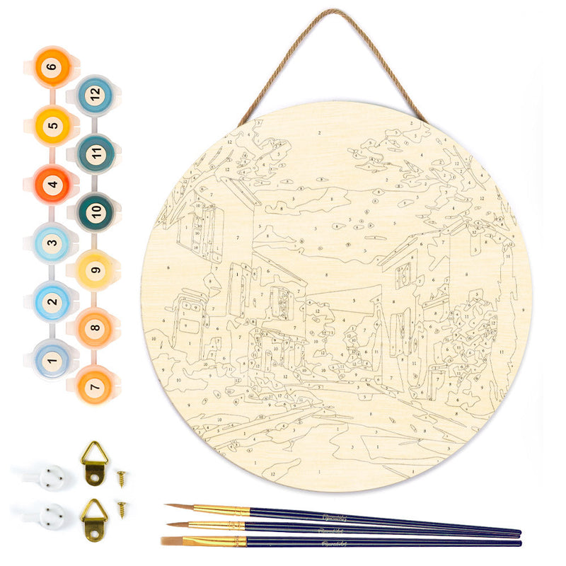 Peinture Par Numéros - Peinture Par Numéro Sur Disque En Bois - Printemps En Provence