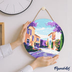 Peinture Par Numéro Sur Disque En Bois - Printemps En Provence