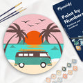Peinture Par Numéro Sur Disque En Bois - Plage Malibu