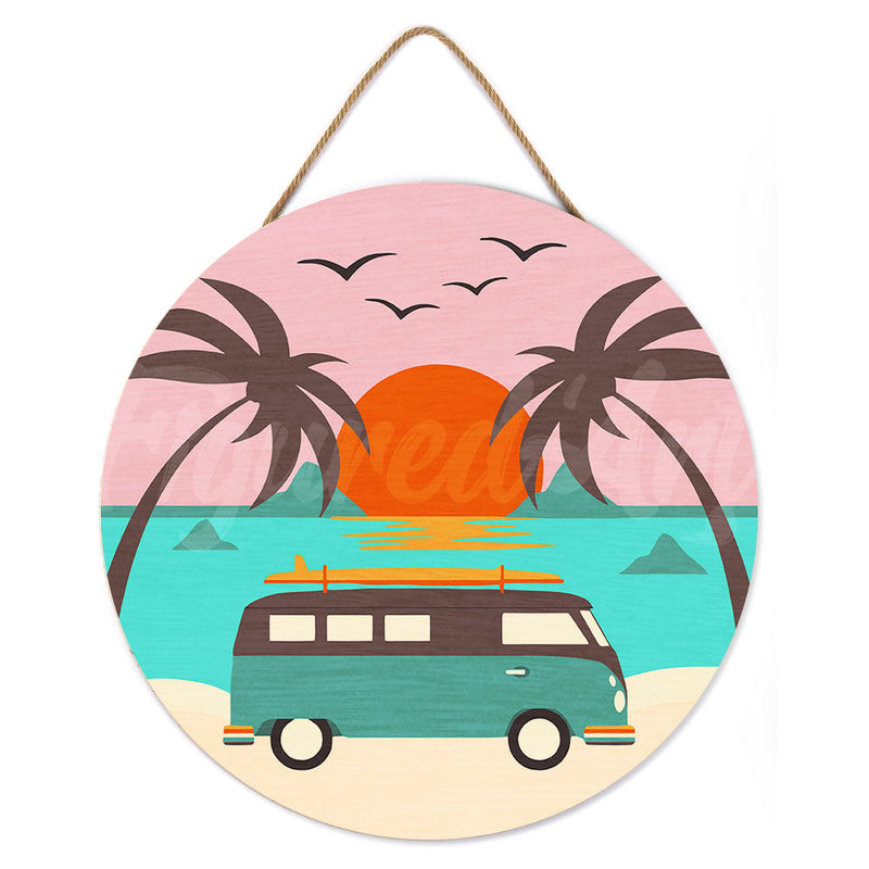 Peinture Par Numéros - Peinture Par Numéro Sur Disque En Bois - Plage Malibu