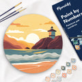Peinture Par Numéro Sur Disque En Bois - Plage De Malibu