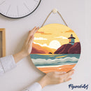 Peinture Par Numéros - Peinture Par Numéro Sur Disque En Bois - Plage De Malibu