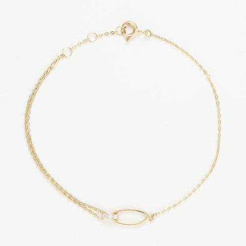 Bracelet "Angelia" Or Jaune  375/1000 Et Zirconium