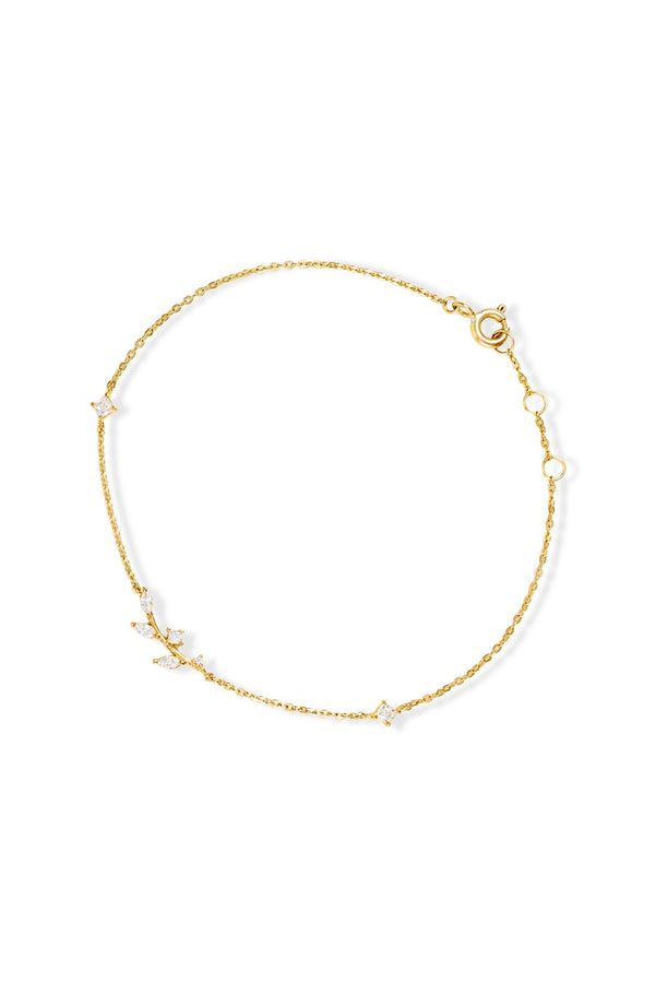 'Lindos' 375/1000 Yellow Gold and Cubic Zirconia Bracelet