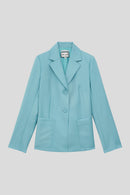 Tropical wool suit jacket - turquoise