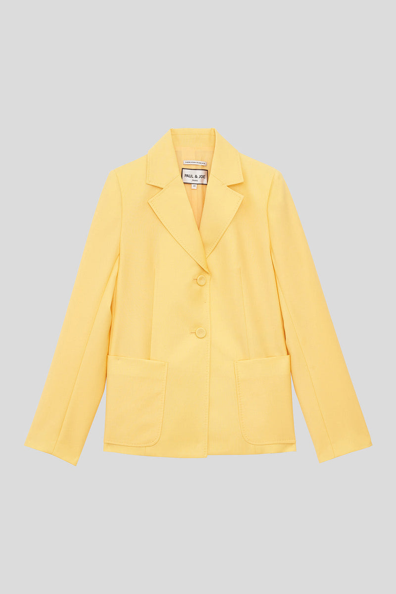 Tropical wool suit jacket - yellow