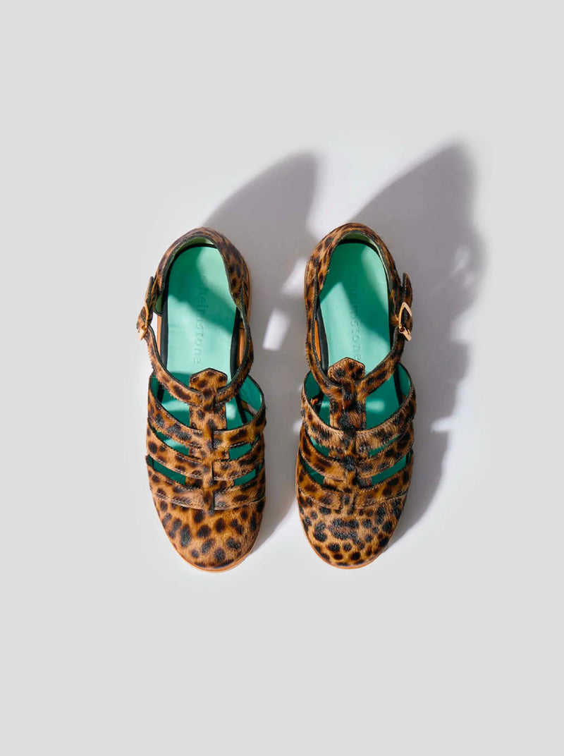 Sandales Ricky En Cuir Imprimé Léopard