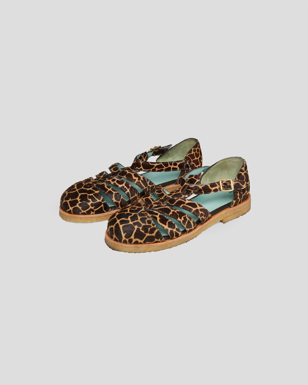 Ricky Sandals in Giraffe Print Leather