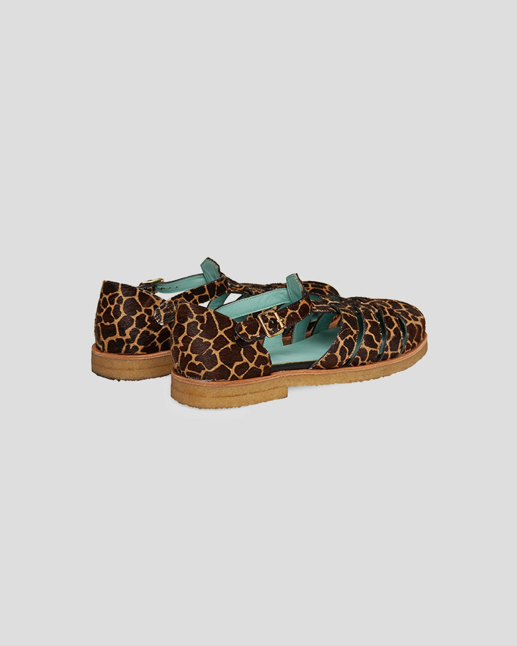 Ricky Sandals in Giraffe Print Leather
