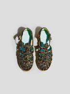 Ricky Sandals in Giraffe Print Leather