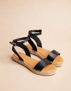 Alpargatas Planas Rioja - Piel Negro - Mujer