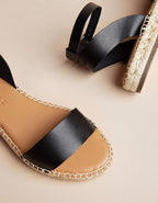 Alpargatas Planas Rioja - Piel Negro - Mujer
