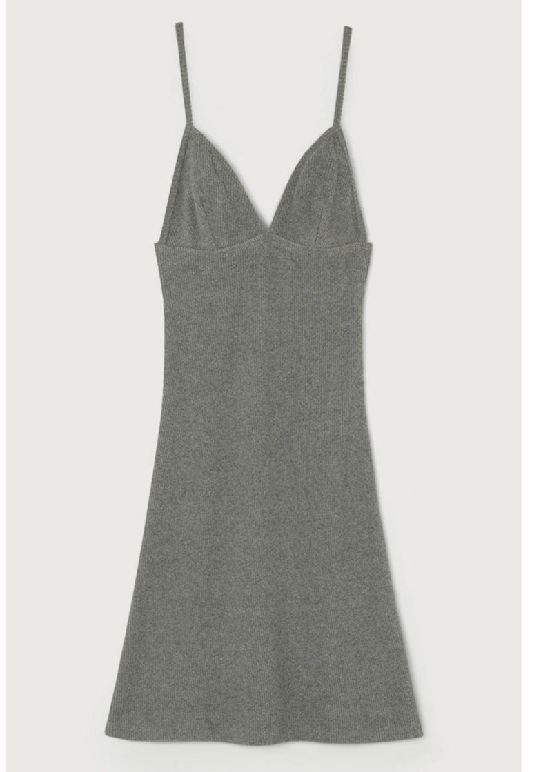 American Vintage - Thin Straps V-Neck Dress - Anthracite China - Women